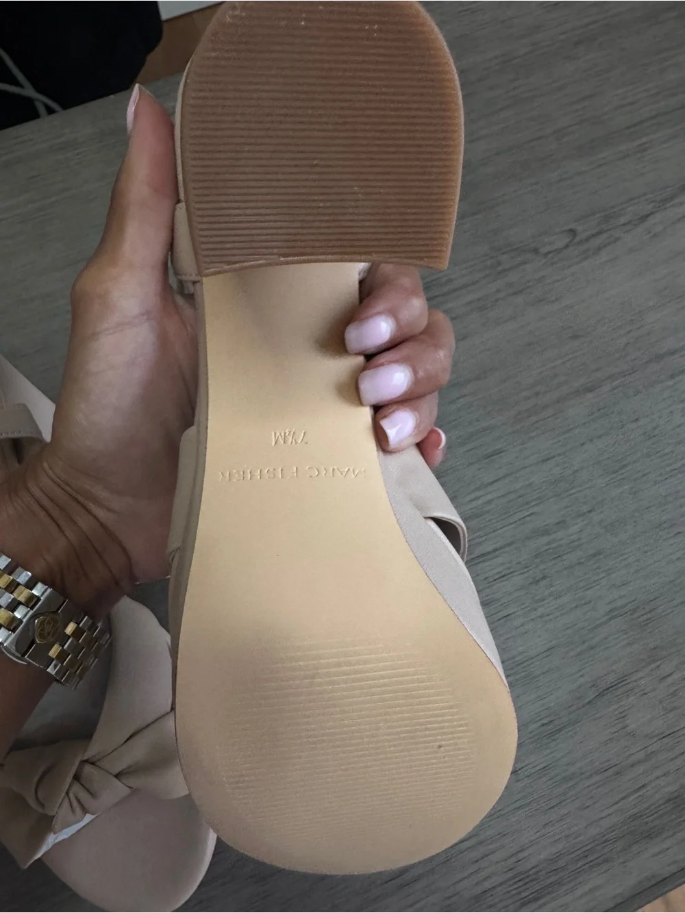 Marc Fisher Deren Nude Knot Front Platform Sandals. NEW NEVER WORN. 7.5